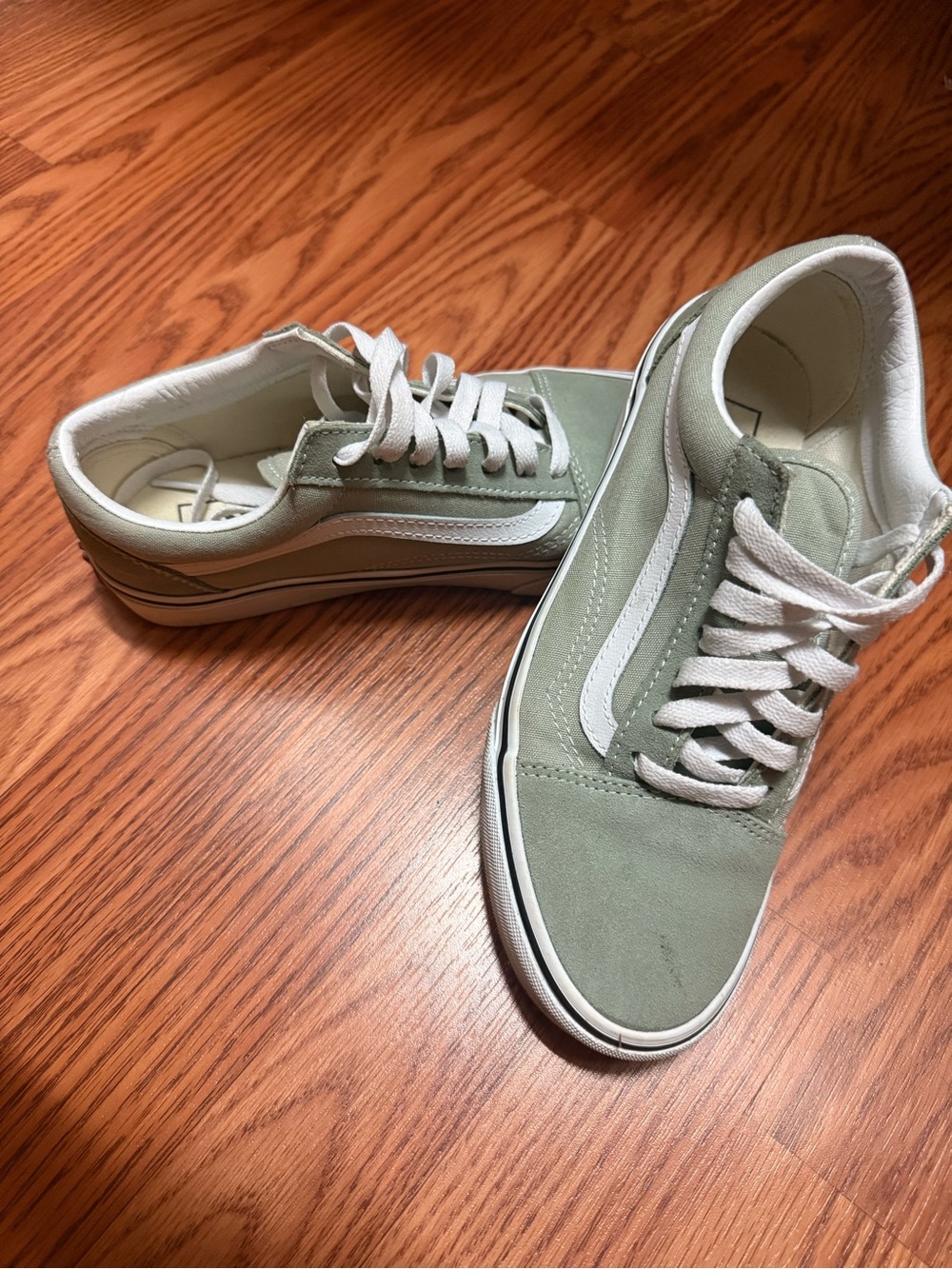 Vans Old Skool Sneakers in Sage Green and White
